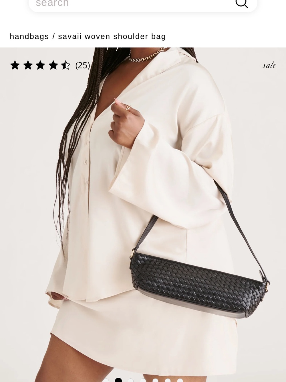 Dolce Vita Black Woven Shoulder Bag